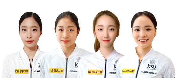 왼쪽부터 KB금융그룹 후원선수인 유영(16, 수리고), 이해인(15, 한강중), 김예림(17, 수리고), 임은수(17, 신현고) 선수/사진제공=KB금융그룹