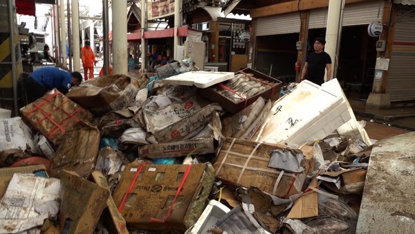 [사진 = 8월 13일 촬영 당시 구례 양정마을의 모습/ KBS 제공]