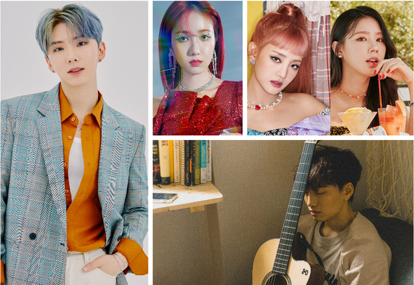 [사진 = 스타쉽엔터테인먼트, 쏘스뮤직, 큐브엔터테인먼트, 매직스트로베리사운드 제공]