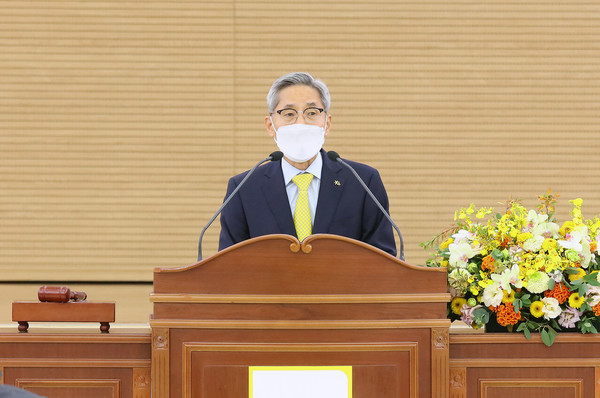 20일 KB국민은행 여의도본점에서 개최된 KB금융지주 임시주주총회 모습/사진제공=KB금융그룹